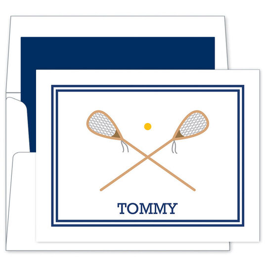 Lacrosse Sticks Folded Note Cards